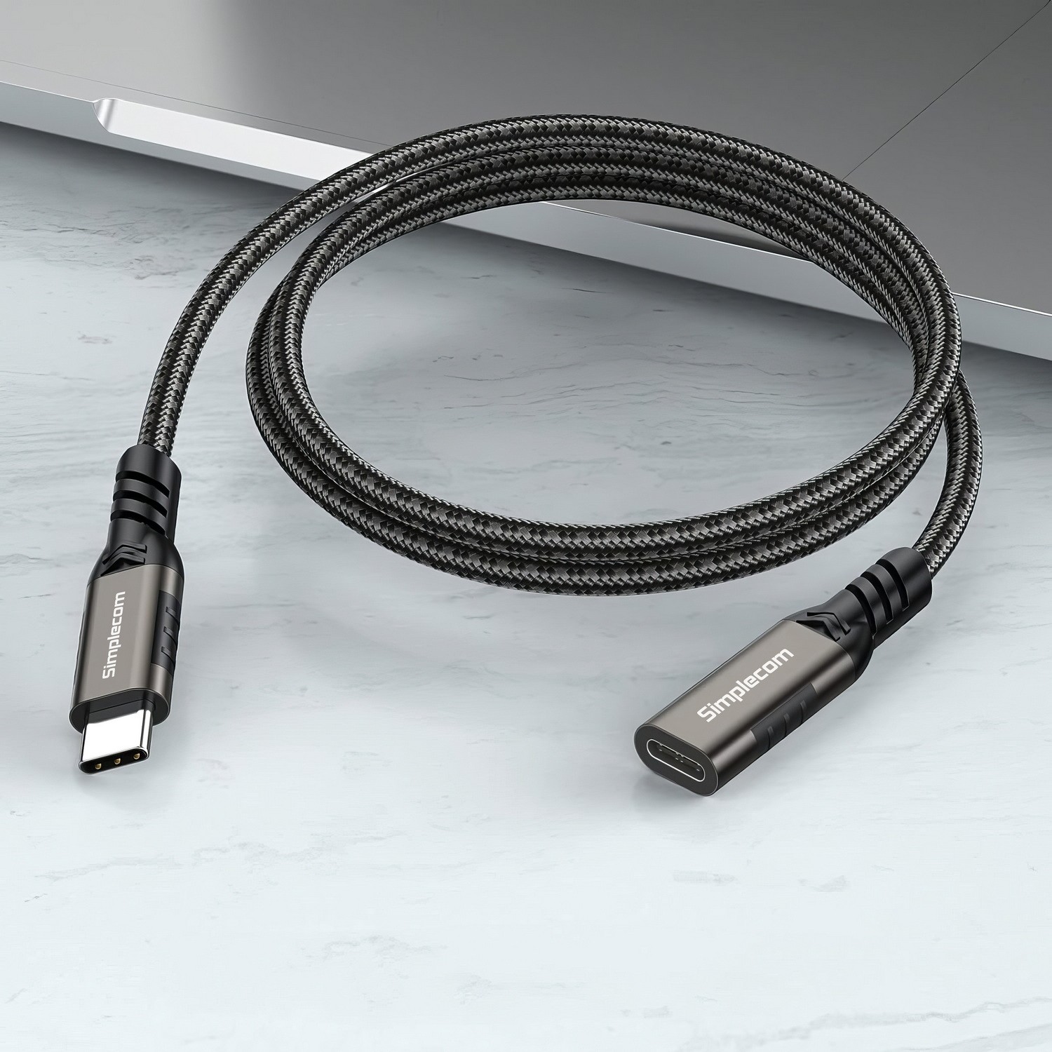 A large marketing image providing additional information about the product Simplecom CAU610 USB-C Male to Female Extension Cable USB 3.2 Gen2 PD 100W 20Gbps - 1m - Additional alt info not provided